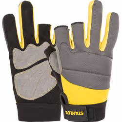 Gant mitaine performance 3 doigts Stanley taille 10 Gant mitaine 2 doigts coupés Stanley permet de réaliser des taches minuti ...