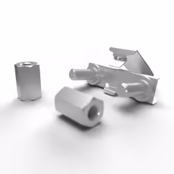 PATCHBOX DVMNT50, Bolts &amp; nuts, Aluminium, Ressort en acier, M6, Filetage complet, Tête plate, Argent