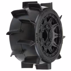 Pro-Line Racing Sand Paw LP, Ensemble de roues et de pneus, Nylon, Noir