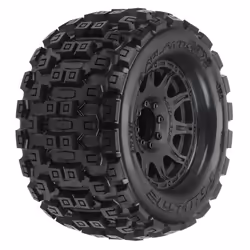 Pro-Line Racing Badlands MX38, Ensemble de roues et de pneus, Nylon, Caoutchouc, Transparent