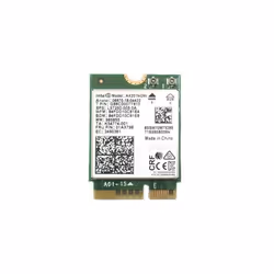 Intel ® Wi-Fi 6E AX211 (Gig+), Interne, Sans fil, M.2, WLAN, Wi-Fi 6E (802.11ax), 2400 Mbit/s