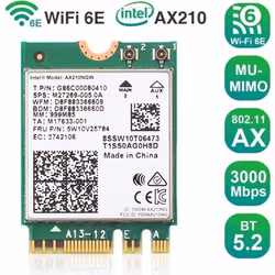 Intel ® Wi-Fi 6E AX210 (Gig+), Interne, Sans fil, PCI Express, WLAN, Wi-Fi 6 (802.11ax), 2400 Mbit/s