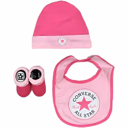 Ensemble bonnet, chaussons et bavoir bébé Converse CHN Core Hang (x3)
