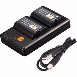 DSTE DMW-BLK22 Lot de 2 batteries Li-Ion et chargeur compatibles avec Panasonic Lumix S5 DC-S5K DC-S5GK