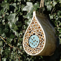 Wildlife Community DEWIH, Abeille, Support, Bleu, Vert, Bois, Bambou, Bois, 230 mm, 140 mm