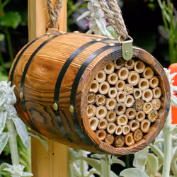 Wildlife Community BAR, Abeille, Support, Marron, Corde, Métal, Bois, Bois, 130 mm