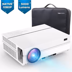TOPVISION 48000 lumens Projecteur Native 1080P (1920 x 1080) LED Projecteur vidéo Portable Full HD Prise en Charge HDMI USB ...