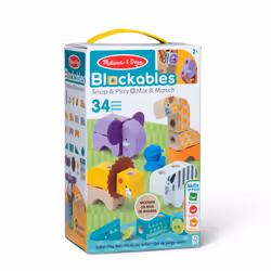 Melissa & Doug LES ANIMAUX DE LA SAVANE - 34 PIÈCES - BLOCKABLES