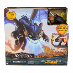 Dreamworks Dragons - How To Train Your Dragon - Figurine Krokmou Plasma Blast 38 Cm - Figurine Interactive Krokmou Qui Crache Du Feu Comme Dans Le Film - Mouvements Réalistes - Jouet Enfant 4 Ans Et +