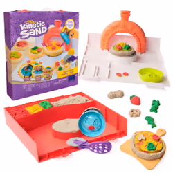 Kinetic Sand ATELIER A PIZZA MAGIQUE 453 G, Kit de loisirs créatifs pour enfants, 5 an(s), Multicolore, 9 pièce(s)
