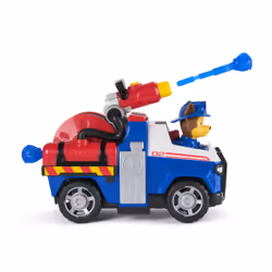PAW Patrol - Pat Patrouille - Véhicule Figurine Chase Fire Rescue Mission Pompiers - Voiture Figurine À Collectionner - 2 Projectiles - Pat Patrouille Jouet - Voiture Enfant - Jouet Enfant 3 Ans Et +