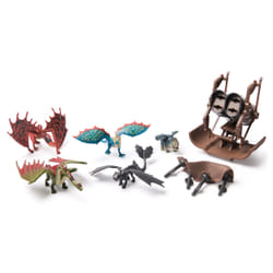Dreamworks Dragons How to Train Your Dragon, Coffret Chasseur de dragons de 5 figurines avec Catapulte lance-filet d'Harold, jouets pour garçons et filles à partir de 4 ans