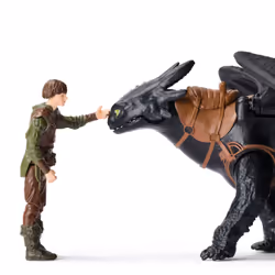 Dreamworks Dragons - How To Train Your Dragon - Pack Dragon + Viking Harold & Krokmou - Figurine Krokmou Articulée 25 Cm Et Son Dresseur Viking 10 Cm - Mouvements Réalistes - Jouet Enfant 4 Ans Et +