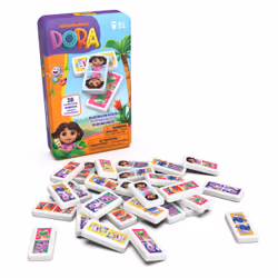 Games, Dominos Dora l'exploratrice avec mini-coffret de rangement portable, jeux pour enfants, jeux Dora l'exploratrice pour les tout-petits, 2 à 4 joueurs, à partir de 4 ans - Vue supplémentaire 2