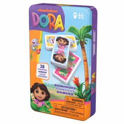 Games, Dominos Dora l'exploratrice avec mini-coffret de rangement portable, jeux pour enfants, jeux Dora l'exploratrice pour les tout-petits, 2 à 4 joueurs, à partir de 4 ans - Vue supplémentaire 7