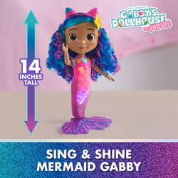 Gabby et la Maison Magique Le Film - Gabby Dollhouse - Poupée Sirène À Fonctions 35 Cm - 1 Figurine Et 2 Accessoires - Sons & Lumières - Dessin Animé Jouet Maison De Poupée - Jouet Enfant 3 Ans Et + - Vue supplémentaire 2