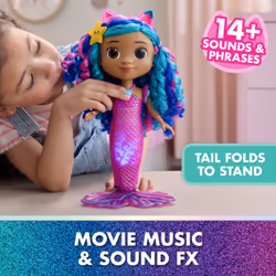 Gabby et la Maison Magique Le Film - Gabby Dollhouse - Poupée Sirène À Fonctions 35 Cm - 1 Figurine Et 2 Accessoires - Sons & Lumières - Dessin Animé Jouet Maison De Poupée - Jouet Enfant 3 Ans Et + - Vue supplémentaire 3