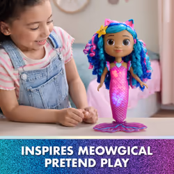 Gabby et la Maison Magique Le Film - Gabby Dollhouse - Poupée Sirène À Fonctions 35 Cm - 1 Figurine Et 2 Accessoires - Sons & Lumières - Dessin Animé Jouet Maison De Poupée - Jouet Enfant 3 Ans Et + - Vue supplémentaire 5