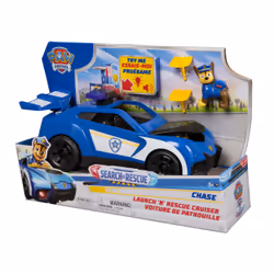 PAW Patrol : Search & Rescue, Voiture de patrouille Chase avec figurine et 2 projectiles, effets sonores et lumineux, lance-projectile caché, jouets pour garçons et filles à partir de 3 ans - Vue supplémentaire 6