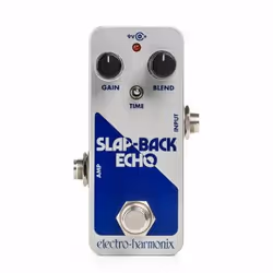 Electro-Harmonix SLAPBACK, Pédale de réverb, Bleu, Argent, Batterie, CC, 9 V, 92 mm, 50 mm