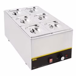 Ensemble 6 Bacs Inox GN 1/6 avec Couvercles et 2 Entretoises - Vogue