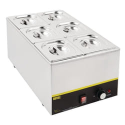 Ensemble 6 Bacs Inox GN 1/6 avec Couvercles et 2 Entretoises - Vogue