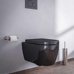 Wc suspendu à fond creux sans bride nano NT2039 - noir - abattant Softclose inclus Standard - Bernstein