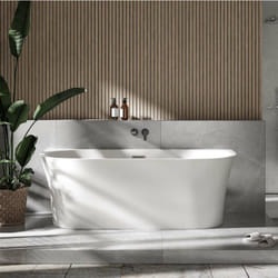 Baignoire îlot murale design acrylique pour salle de bain, isolation thermique - Blanc - 170x80x58cm - nova - Options au choixSans robinet mitigeur,