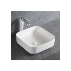 Bernstein - Lave-mains à poser en céramique sanitaire KW6134 - 38,5 x 38,5 x 13,5 cm - Couleur en optionSans bonde Pop Up, Blanc brillant