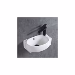 Lave-mains gain de place BERNSTEIN - KW198 - blanc brillant Ce lavabo en céramique sanitaire de forme ovale s'intègre est la ...