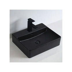 Bernstein - Vasque à poser ou murale en céramique sanitaire KW6146 - 50 x 42 x 12,5 cm - Couleur en optionNoir (mat), Avec couvercle suppl. noir mat