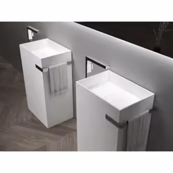 Vasque totem en fonte minérale TWZ312 avec porte-serviettes Le nouveau totem de BERNSTEIN en pierre solide de qualité supérie ...