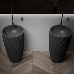 Vasque totem TWZ316 en fonte minérale - 50 x 50 x 90 cm - 2 couleurs en optionNoir (mat) - Bernstein