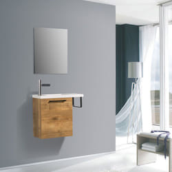 Bernstein - Meuble lave-mains avec porte serviette intégré tablo 400 dans différentes couleurs - armoire de toilette en optionSans miroir, Aspect