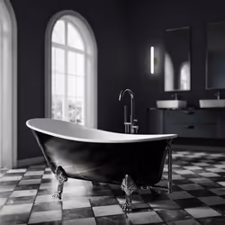Baignoire sur pieds PARIS noir brillant Superbe baignoire BERNSTEIN au design simple et élégant. Baignoire monobloc en acryli ...