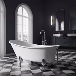 Baignoire sur pieds PARIS blanc brillant ou blanc mat Superbe baignoire BERNSTEIN au design simple et élégant. Baignoire mono ...