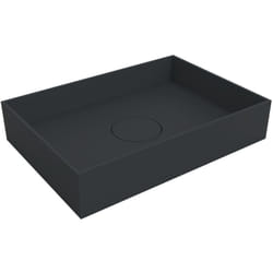 Bernstein - Vasque rectangulaire à poser moderne en fonte minérale salle de bain, bonde non fournie - TWA112 - largeur et couleur au choixNoir (mat),