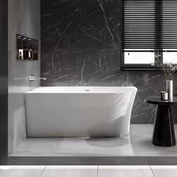 Baignoire îlot moderne avec coin arrondi sur la droite - Longeur de 150 cm ou 170 cm La baignoire d'angle NOVA SLIM LINE avec ...