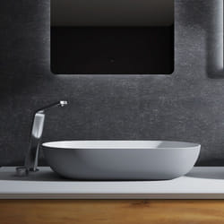 Vasque à poser O-540 en fonte minérale - gris/blanc - 54 x 34 x 12 cmSans cache supplémentaire - Bernstein