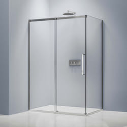 Cabine de douche verre trempé 8mm, Paroi de douche en coin, portes coulissantes profilé chrome - DX906 flex - 100 cm, 170 cm - Bernstein