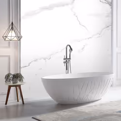 Baignoire autoportante LEO en fonte minérale - Un design extravagant pour une touche de luxe dans la salle de bain ! La baign ...
