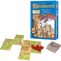 Asmodee Carcassonne - Damoiselle Et Dragon 3Ème Extension, unisexe, Carton, Plastique, Multicolore, 01-05-2011, France, CE