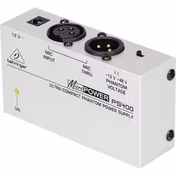 Behringer PS400, 2 W, 100 - 240 V, 50 - 60 Hz, +48V,+12V, 0,15 A, XLR