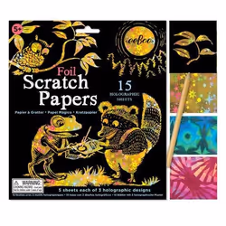 eeBoo Foil Scratch Papers papier d'art 15 feuilles