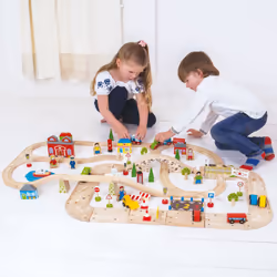 Bigjigs Toys City Road and Railway Set Modèles de train et de chemin de fer