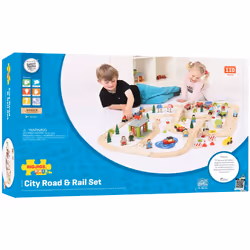 Bigjigs Toys City Road and Railway Set Modèles de train et de chemin de fer