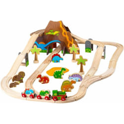 Jeu en bois Ensemble de chemin de fer de dinosaure