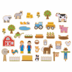 BIGJIGS TOYS Aimants de Ferme en Bois
