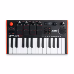 Akai MPK Mini Play Mk3, 25 touche(s), Boutons, Rotatif, Noir, Noir, USB, 317 mm