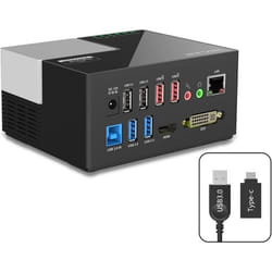 Station daccueil USB 3.0 - WAVLINK - Double Affichage HDMI/DVI - 13 Ports - Ethernet Gigabit - Audio